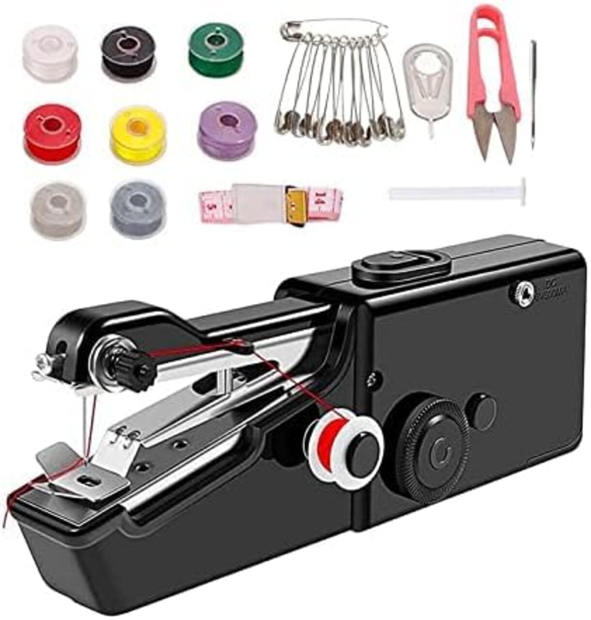 Handheld Sewing Machine, GUSSLM Mini Handheld Sewing Machine for Quick  Stitching, Portable Sewing Machine Suitable for Home,Travel and DIY, Tool  Kit for Clothing Repair and Sewing Crafts(Black)